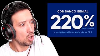 NOVO CDB PROMOCIONAL DO BANCO GENIAL RENDENDO 220 DO CDI [upl. by Molohs622]