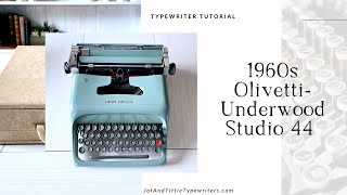 1960s OlivettiUnderwood Studio 44 like new  Typewriter Tutorial [upl. by Goulette]