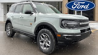 2024 Ford Bronco Sport Badlands 4x4 400A 20L EcoBoost w Premium Pkg in Cactus Grey WalkAround [upl. by Nekcerb]