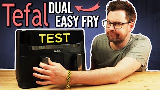 Tefal Dual Easy Fry Test ► Doppelkammer Heißluftfritteuse mit 5231 L auf dem Prüfstand [upl. by Aerdnad]