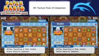 Paper Mario TTYD HD Texture Pack UI Comparison [upl. by Cirek]