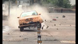 Brifen Wire Rope Barrier Crash Test  Rover 75 [upl. by Seek]