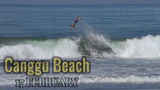 Canggu Beach Shorebreak 17 Feb 2024  Surfing Bali [upl. by Ennailuj812]