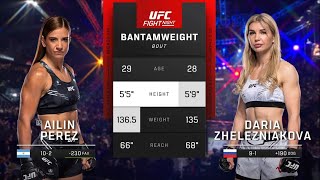 AILIN PEREZ vs DARIA ZHELEZNIAKOVA FULL FIGHT UFC PARIS [upl. by Notlim157]