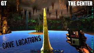 CAVE LOCATIONS and Exploration  The Center Map  ARK Survival Evolved [upl. by Maurili378]