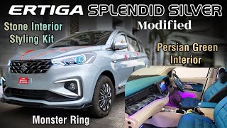 ERTIGA 2022 SPLENDID SILVER MODIFIEDSTONE STYLING KIT amp PERSIAN GREEN INTERIOR [upl. by Pirri]