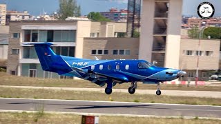 Pilatus PC12 NGX FHGJF at Sabadell Airport [upl. by Feodore404]