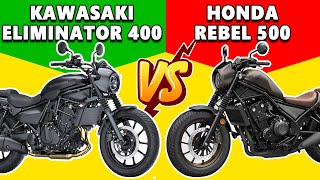 Whats your Pick  Kawasaki Eliminator 400 vs Honda Rebel 500 SHOWDOWN [upl. by Nnewg]