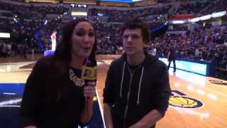 Jesse Eisenberg Cheers on Pacers Talks Local Charity Work [upl. by Nylareg729]