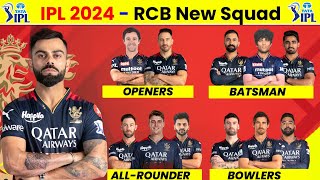 Rcb 2024 Squad  Rcb Team 2024 Players List  Rcb New Players 2024 [upl. by Enetsuj858]