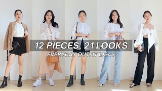 Everyday Outfit Ideas  12 pcs 21 looks ✨ CAPSULE WARDROBE [upl. by Shivers]