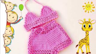 No pararas 😍 de tejer este conjunto a crochet para todas las niñas 👧 [upl. by Eelir]