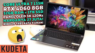 Core Ultra 7  RTX 4060 8GB Laptop Konten Kreator Tipis amp Kencang Acer Swift X 14 AI [upl. by Garrek]