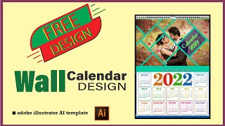 Wall Calendar Design in adobe illustrator  Calendar Design 2022 [upl. by Hibbs513]