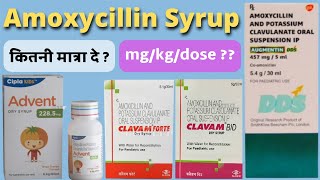 Amoxycillin syrup dose for kids  Advent forte syrup dose for kids in hindi  Clavam bid syrup [upl. by Ecnarrot]