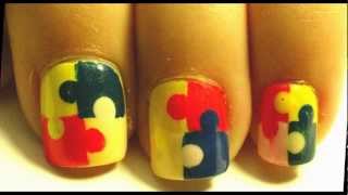 Easy Puzzle Nail Art Tutorial [upl. by Fang]