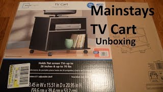 Unboxing WalMart Mainstays TV Cart [upl. by Ayidah466]