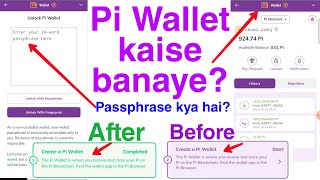 how to create wallet in pi network l send pi receive pi l passphrase kya hai [upl. by Sadella124]