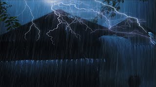 Maximum stress relief amp instant sleep with the sound of heavy rain amp thunder roaring in the at night [upl. by Prudi]