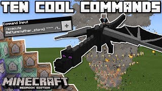 Minecraft Bedrock  TEN COOL COMMANDS  Ride the Dragon  Tutorial  MCPEPS4XboxWindowsSwitch [upl. by Anelrats]