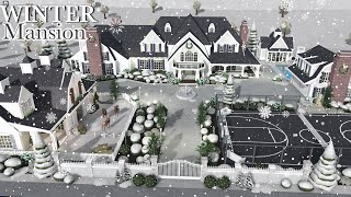 Winter Mega Mansion Bloxburg Speedbuild [upl. by Solis773]