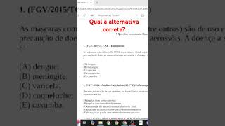 Questão de Concurso Banca FGVenfermagemconcursos enfermeiraconcurseira enfermagemconcurso [upl. by Lynna]