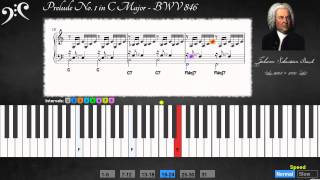 Bach  Prelude in C Major BWV 846 Learn to play [upl. by Bartholomeo]