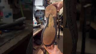 Person is resoling a pair of Redwing boots [upl. by Felipa]