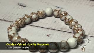 Golden Veined Howlite Bracelets [upl. by Eidurt]