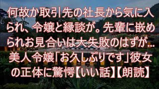 何故か取引先の社長から気に入られ、令嬢と縁談が。先輩に嵌められお見合いは大失敗のはずが美人令嬢「お久しぶりです」彼女の正体に驚愕【いい話】【朗読】 [upl. by Bomke]