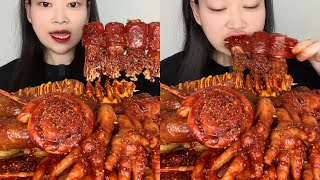 ASMR EP 1283 Mukbang 🔥 Fried food Noodles Delicious Pork eating show Eating Sound [upl. by Tekcirk]