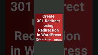 Create 301 Redirect using Redirection in WordPress [upl. by Tremain]