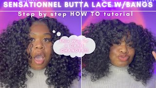 Sensationnel Butta Lace HD Lace Wig  Unit 5  Tutorial WITH BANG Ebony Line  Review  MUST HAVE [upl. by Htebarual458]