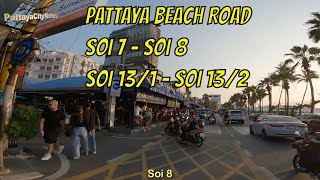 Pattaya Beach Road Soi 7  Soi 8  Soi 131  Soi 132  February 2024 Thailand [upl. by Geiss]