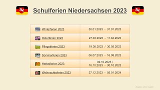 Schulferien Niedersachsen 2023 [upl. by Nylitak35]