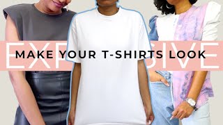 10 Upcycles to Make Your TShirts Look Expensive  Designer Thrift Flips [upl. by Froma]