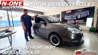 proton saga vvt facelift sportivo pu front skirt ducktail spoiler [upl. by Eelra]