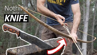 Making a Primitive BOW amp ARROW using only a KNIFE [upl. by Adelheid]