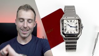 Santos De Cartier Medium  Bezel Prone To Scratch Full Review [upl. by Yasibit594]