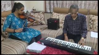 kannalaga tamil song on violin by my student Neha priyadharshini [upl. by Einolem924]