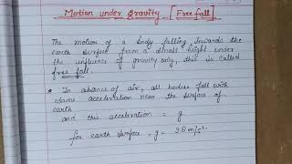 Class 11 38 Free fall  Motion under gravity [upl. by Shum]