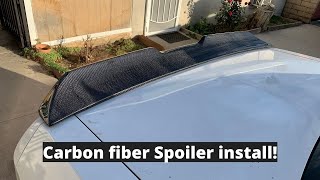 INSTALLING A CARBON FIBER SPOILER ON MY DODGE CHALLENGER SCATPACK [upl. by Rodmur840]