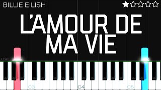 Billie Eilish  L’AMOUR DE MA VIE  EASY Piano Tutorial [upl. by Munafo]