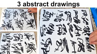 3 charcoal drawings  Between abstract calligraphy and nature studies [upl. by Marylin225]