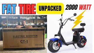 UNBOXING THE POWERFUL 2000WATT FAT TIRE ELECTRIC SCOOTER [upl. by Levana]