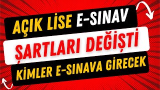 Açık Lise E Sınav Nasıl Yapılacak [upl. by Hepsoj]