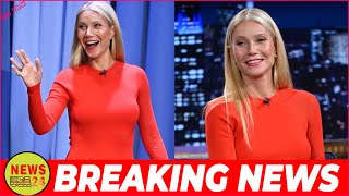 Gwyneth Paltrow Channels Cozy Glam in Blood Orange Stella McCartney Midi Dress on ‘Jimmy Fallon’ Ta [upl. by Elatia931]