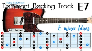 E7 Soul Jazz Guitar Backing Track With Scale Shape  E Minor Blues [upl. by Kenneth]