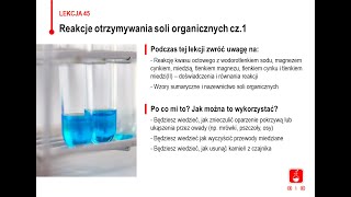 Chemia  klasa 8  Reakcje otrzymywania soli organicznych cz1 [upl. by Enilehcim]