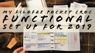 My Filofax Pocket Croc functional Set up for 2019  ft PeanutsPlannerCo EllemonPaperCo [upl. by Wonacott398]